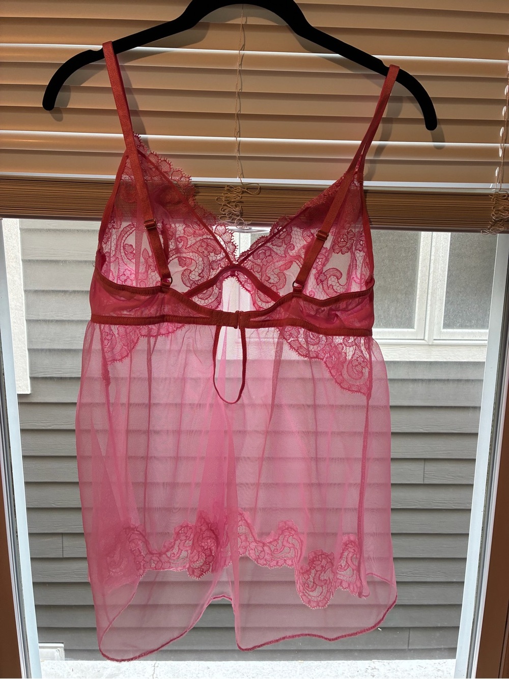 Victoria’s Secret Sheer Lace Babydoll Chemise - Pink